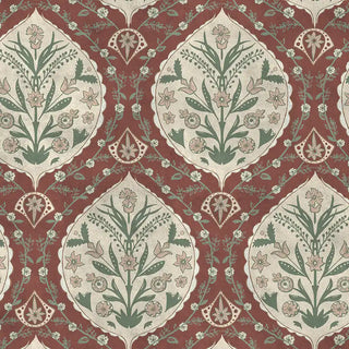 Buy Gulmohar Indian Theme Wallpaper Rolls in Maroon Color