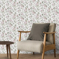 Gardenia Design Wallpaper Roll in Off White Color