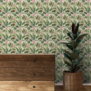 Bahama Design Wallpaper Roll in Lemon yellow Color Buy Online