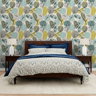 Tropicana Tropical Leaves Room Wallpaper Yellow & Green for bedrooms