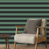 Shop Harmonie Stripe Design Wallpaper Roll in  Green and Black Color