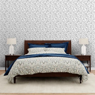 Shop Gridlock Design Wallpaper Roll in Charcoal Color