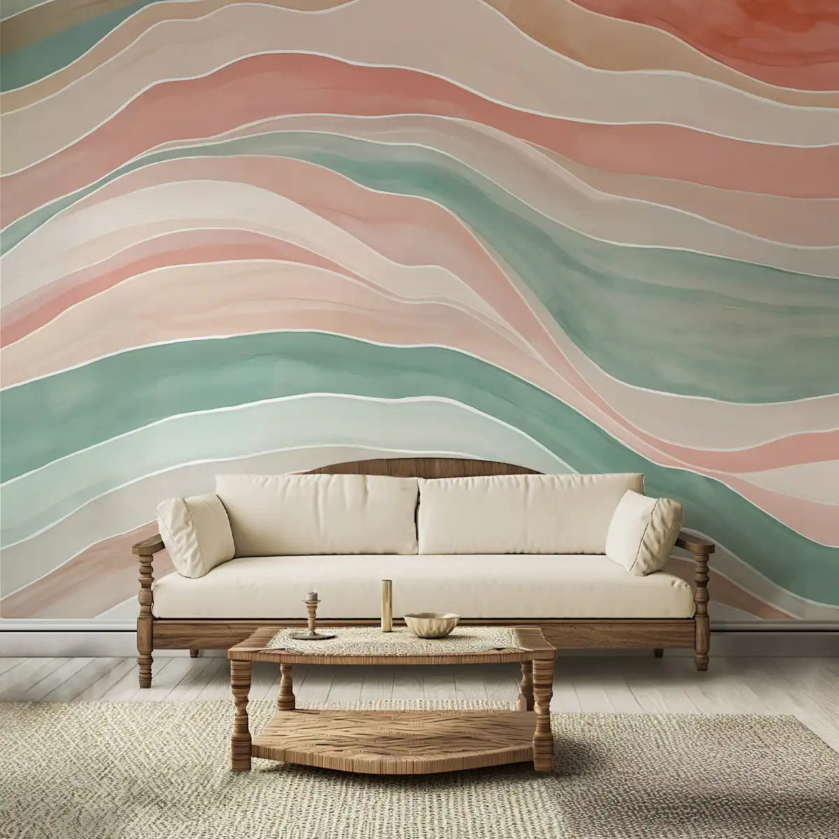 Shop Serene Ocean Walter Color Style Wallpaper for Rooms Pink