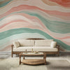 Serene Ocean Walter Color Style Wallpaper for Rooms Pink