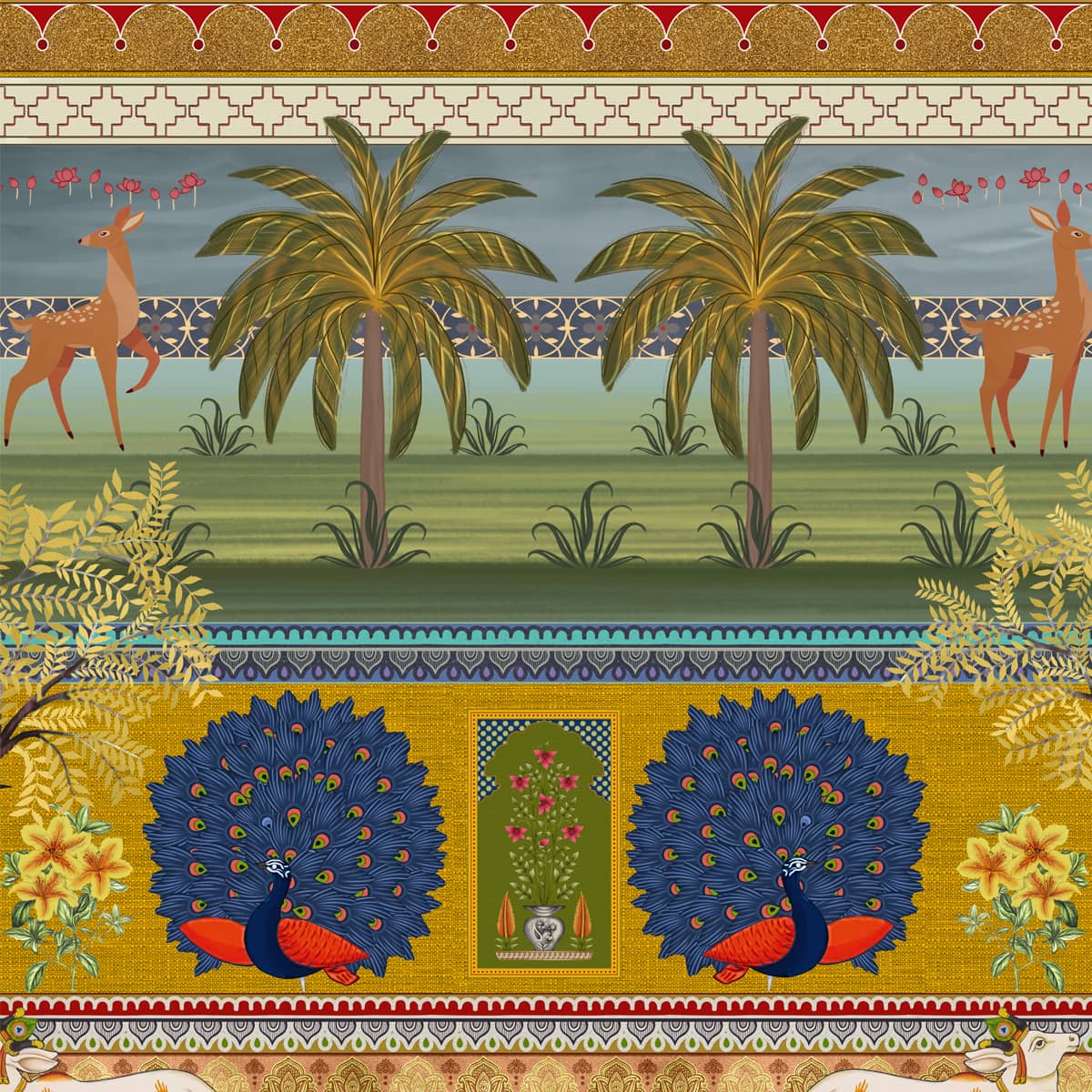 Bageecha Indian Garden Wallpaper Customised