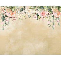 Hanging Floral Watercolor Style Wallpaper Customised Yellow