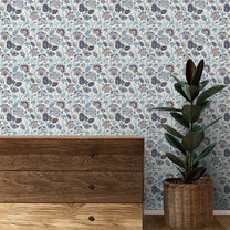 Mimosa Design Wallpaper Roll in Blue Color Buy Online