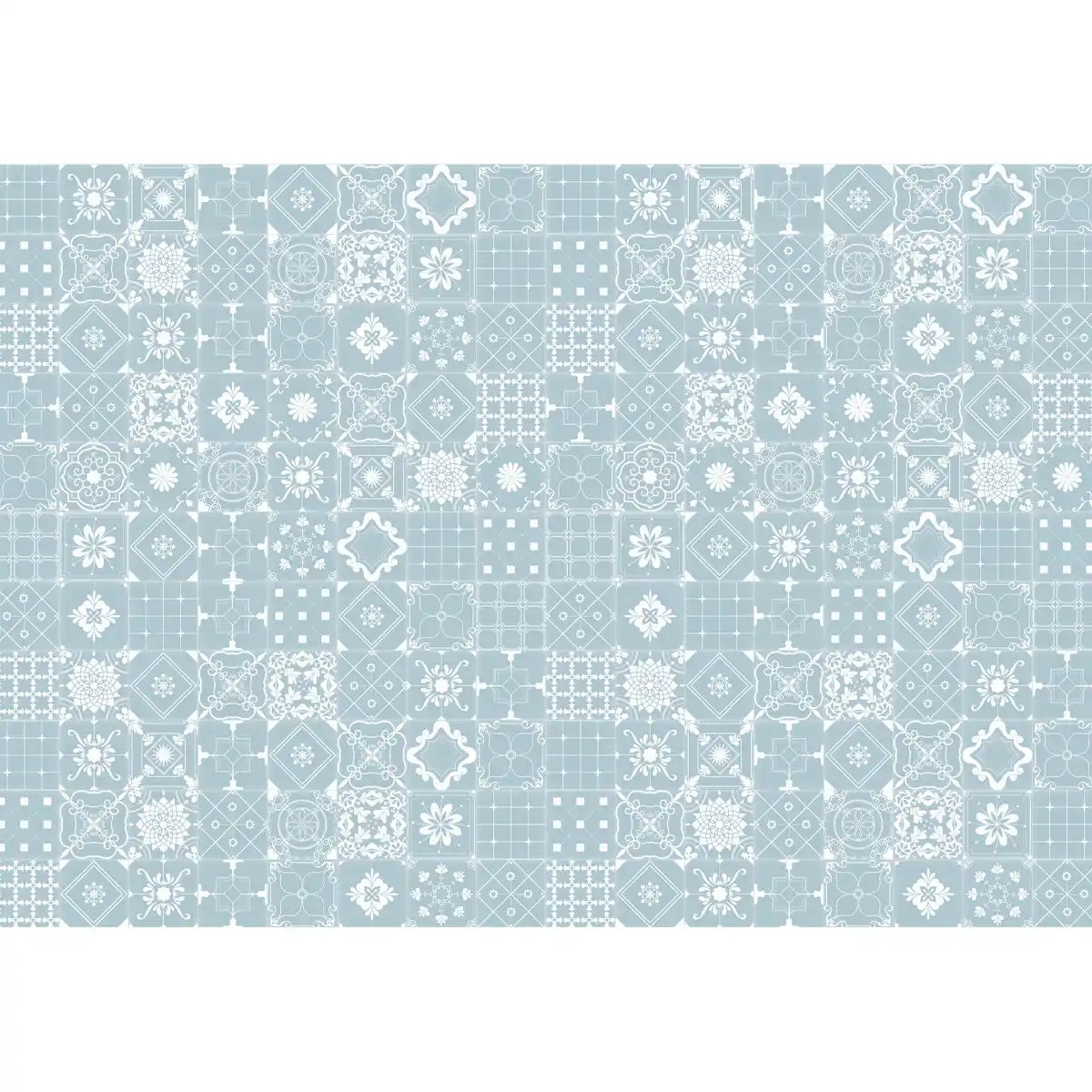 Moroccan Beauty, Light Blue & White Tiles Wallpaper