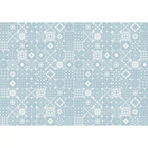 Moroccan Beauty, Light Blue & White Tiles Wallpaper