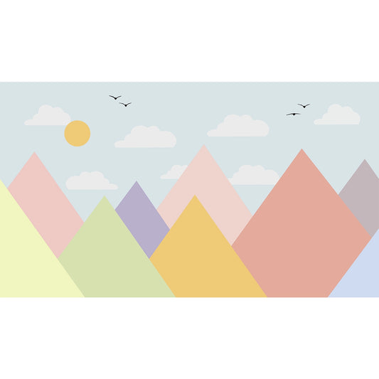 Kinderzimmertapete „Whimsy Peaks“ in Pastelltönen