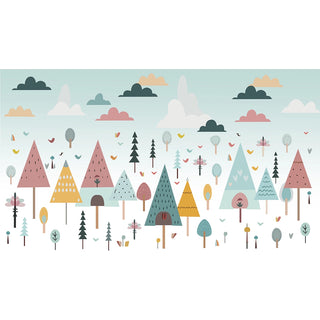 Pastel Jungle Fun Young Kids Room Wallpaper by lifencolors