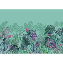 Charm, Nature Theme Based Tropical Wallpaper, Customised Teal Buy Now
