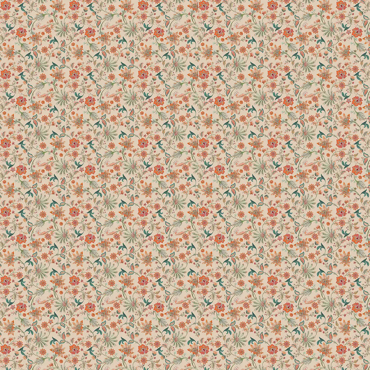 Vibrant Floral Wallpaper, Repeat Patten Beige Buy Now 