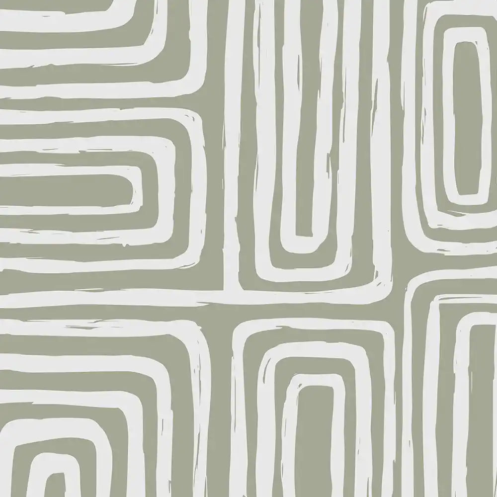 Shop Escher Design Wallpaper Roll in Pale Green Color