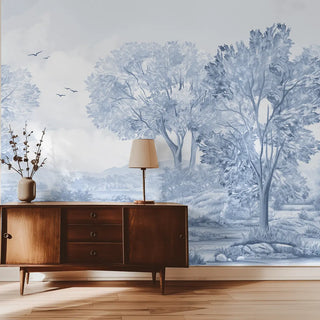 Whispering Moors Scenic Wallpaper Design Customised Blue