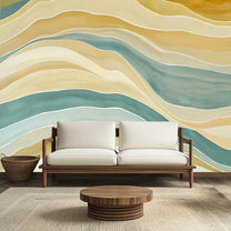 Serene Ocean Watercolor Style Wallpaper for Rooms Yellow Buy 