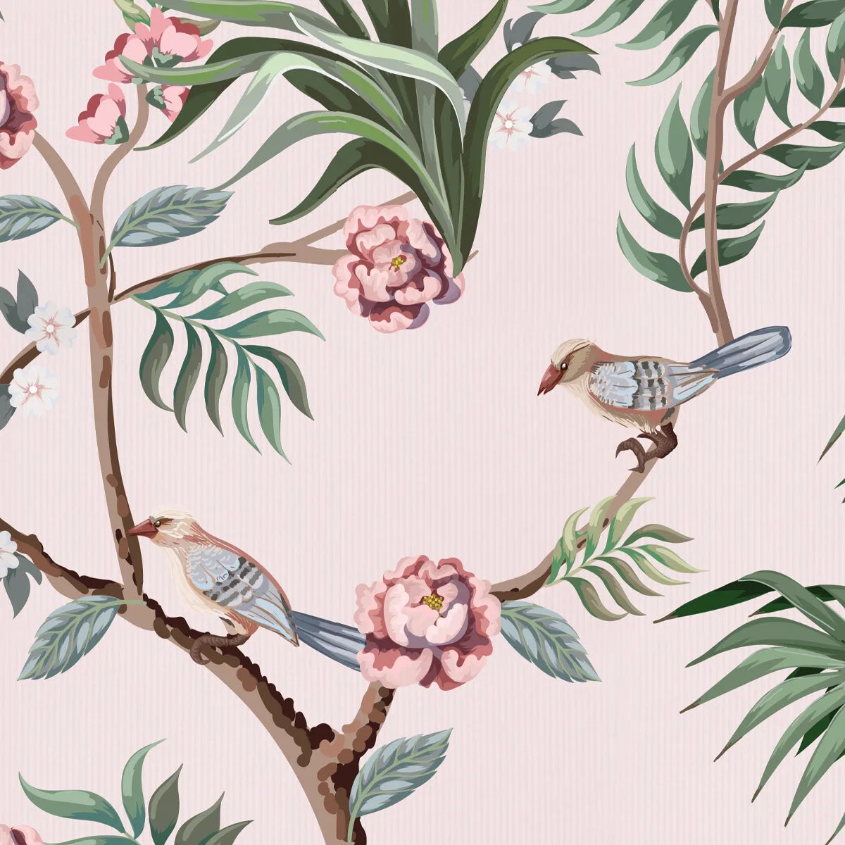 Chinoiserie Floral Customised Wallpaper Design for Walls