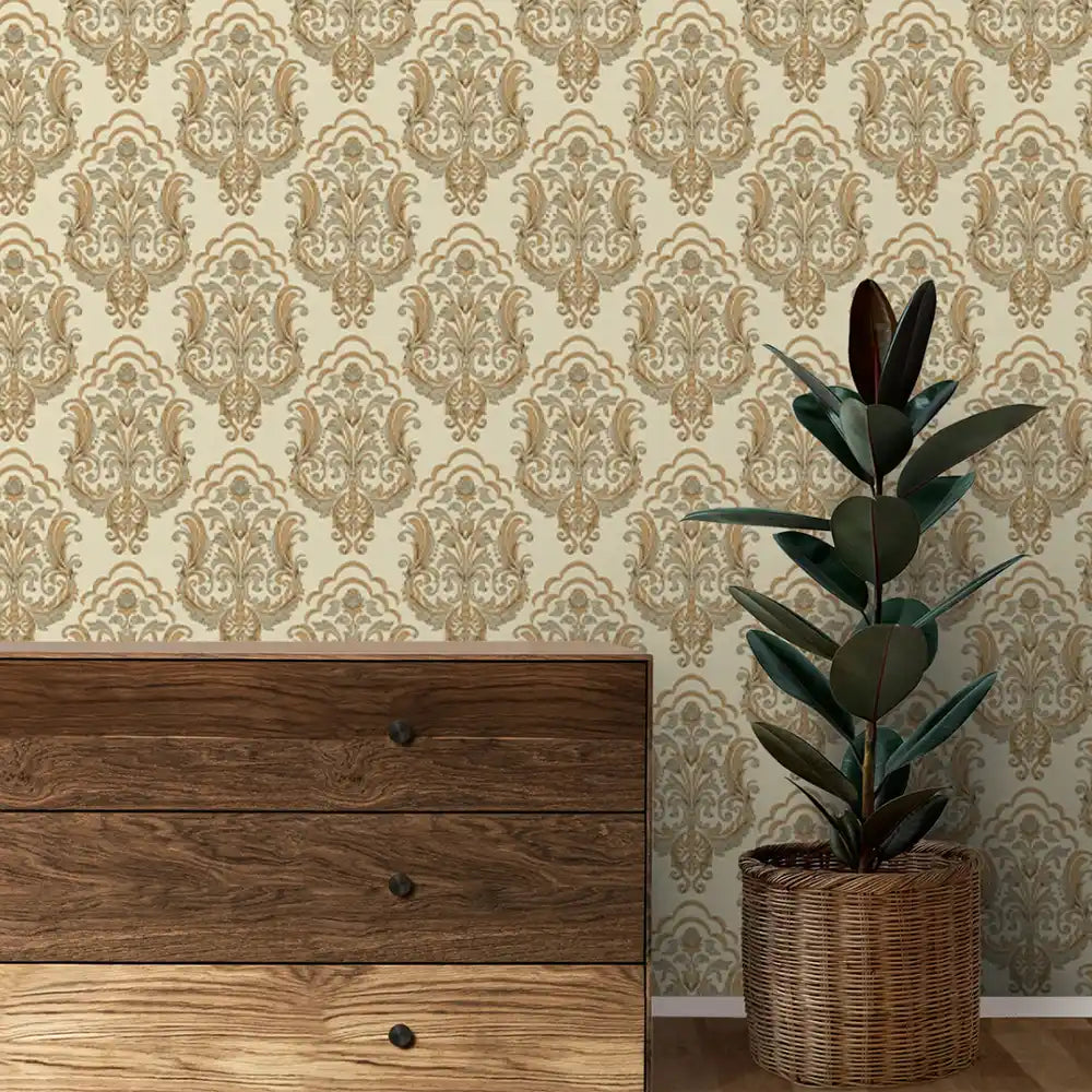 Buy online Ambiance Design Wallpaper Roll in Off Tan Color
