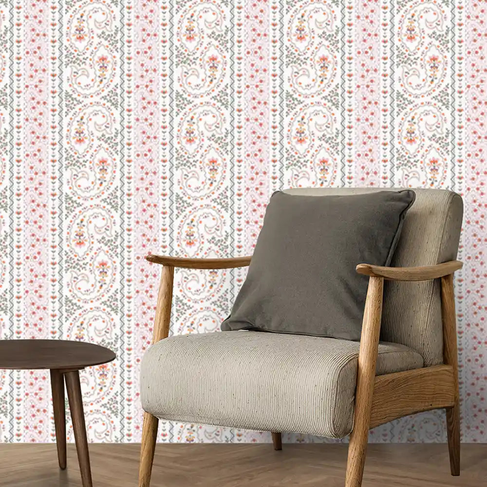 Naveli Wallpaper for Walls in White Color buy online