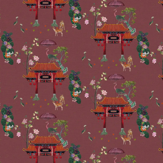 Mayur Exotic Brown Chinoiserie Wallpaper for Rooms