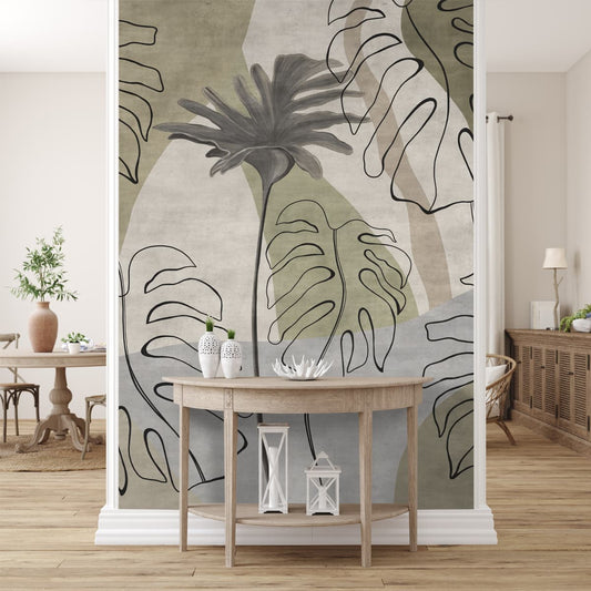 Tropical Fusion Artistic Design Wallpaper