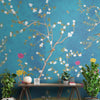 Azure Charm, Luxury Chinoiserie Wallpaper for Rooms