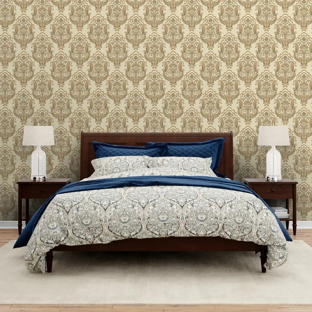 Ambiance Design Wallpaper Roll in Off Tan Color