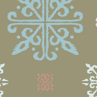 Rangoli Design Wallpaper Roll in Sage green Color for Rooms