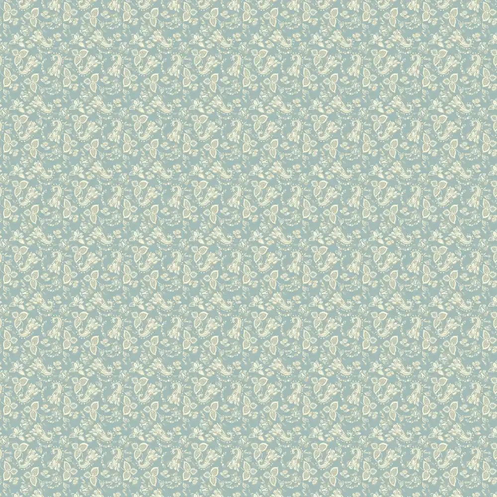Buy Cameo Design Wallpaper Roll in  Teal Color