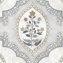 Gulshan Indian Design Wallpaper Roll in Grey Color for Rooms
