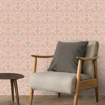 Royale Design Buy Wallpaper Roll in Vanilla & Pink Color