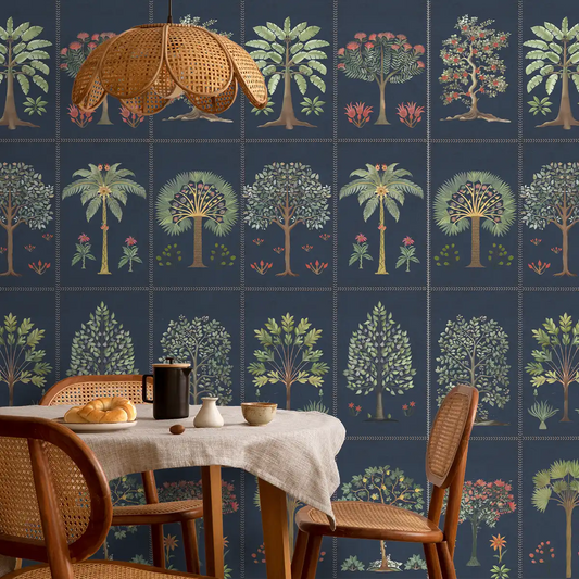 Botanical Bliss wallpaper Customised for walls Blue Buy now
