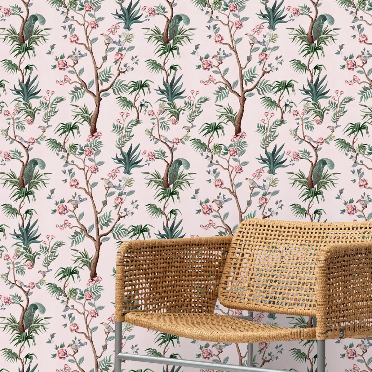 Chinoiserie Floral Customised Wallpaper Design for Walls