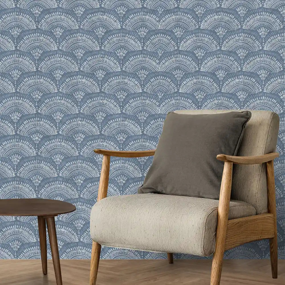 Navya Abstract Design Wallpaper Roll in Blue Color Buy Online