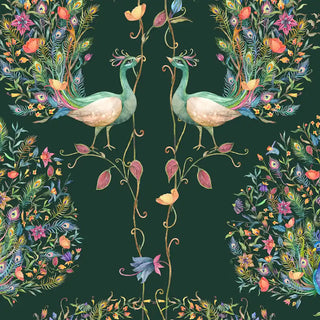 Barkha Wallpaper Roll for Rooms in Bottle green Color Buy Online