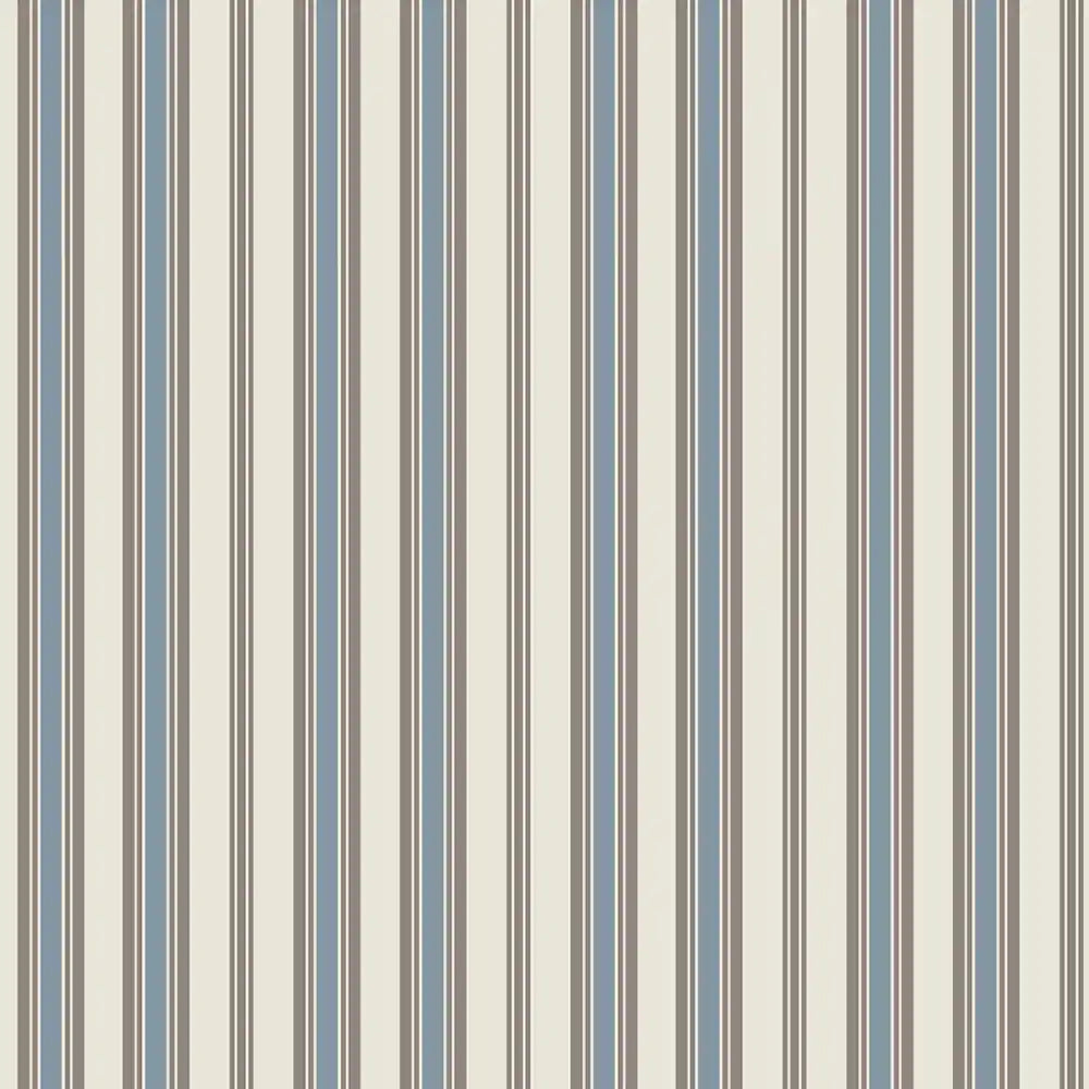Stripes Design Wallpaper Roll in Ivory and Blue Color For Rooms