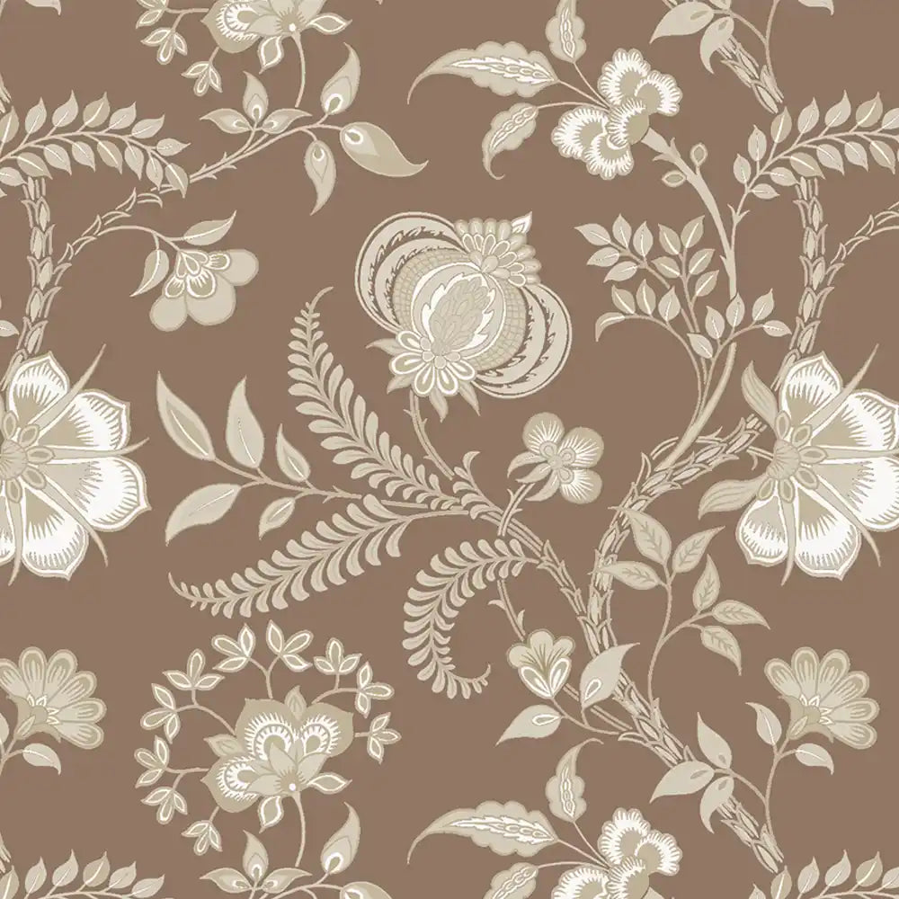 Buy Blossom Design Wallpaper Roll in Brown Color