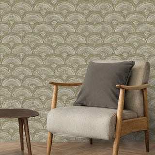 Navya Abstract Design Wallpaper Roll in Green Color Online