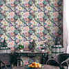Prasoon, Colorful Floral Pattern Wallpaper, Purple