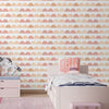 Pastel Half Circle Geometrical Pattern, Wallpaper for Rooms, Pink
