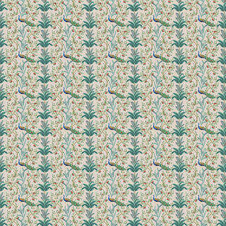 Peacock and Flowers Repeat Design, Wallpaper for Homes