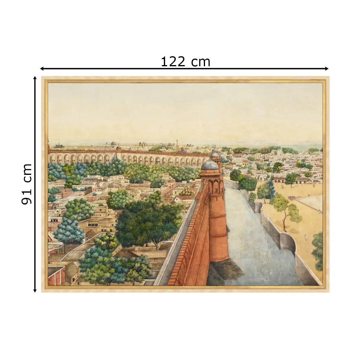 Imperial Delhi Vintage Indian Frameless Painting Wall Art Digital Print Poster