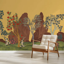 Verdant Valley Wallpaper Designed for Rooms Yellow & Brown
