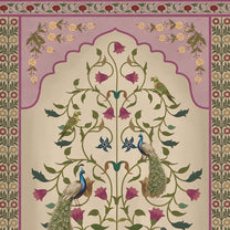 Madhuban Indian Floral Jharoka Wallpaper in Suneherii Collection Pink