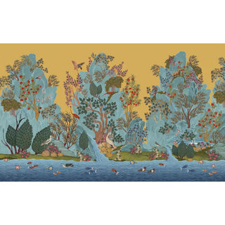 Verdant Valley Wallpaper Designed for Rooms, Deep Yellow