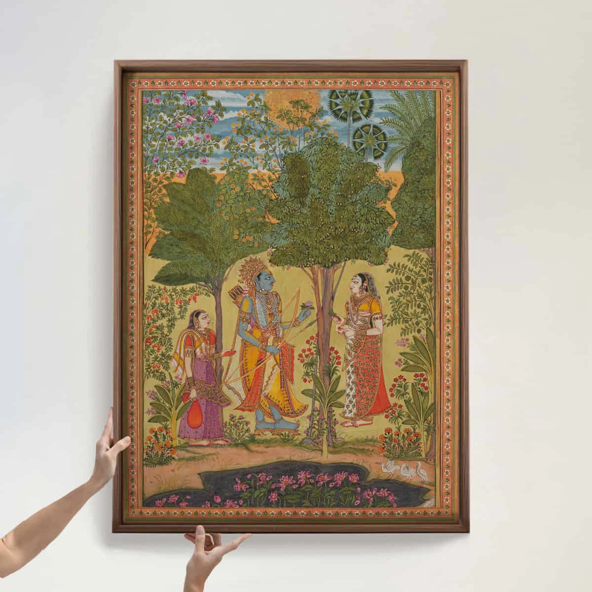 Raga Rama from a Ragamala series Vintage Indian Painting Wall Art Digital Print Poster 36 x 48 inches 