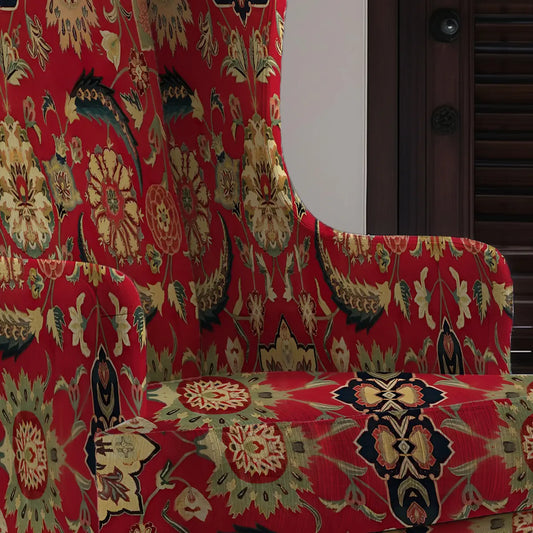 Khumar Sofa and Chairs Upholstery Fabric Red