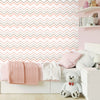 Chevron Pattern Wallpaper for Kids Room, Pink