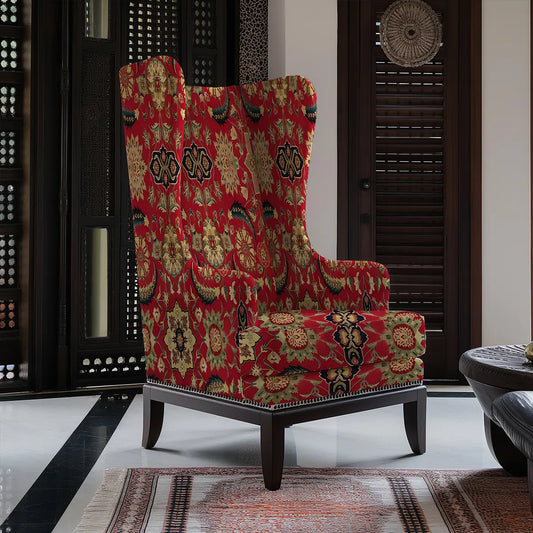Dari Style Sofa and Chairs Upholstery Fabric Red