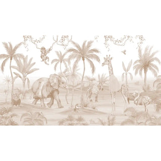 Sepia Jungle Bubble Kids Room Wallpaper